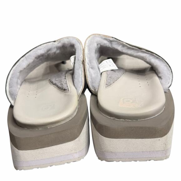 Deckers X Lab Gldtr Slide Sandal Men 10 Gray Beige Flip Flops Recovery Comfort - Picture 8 of 13